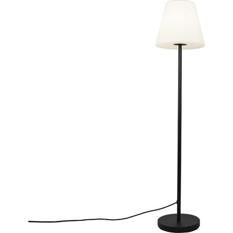 Außen Stehlampe schwarz mit weißem Schirm 35 cm IP65 - Virginia (1/4)