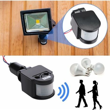 3-teiliger automatischer Infrarot-Bewegungsmelder, Schwarz, Bewegungsmelder, Bewegungssensor, Außenbeleuchtungsschalter, PIR-Bewegungsmelder (12 V DC), PIR-Sensor für die Wandmontage, Innenbereich (1/4)