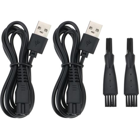 2 Pack Pet Clipper USB Charging Cable Compatible with Grooming Clippers 5V 1A 5W Length 1m with Cleaning Brush Cord (1/5)