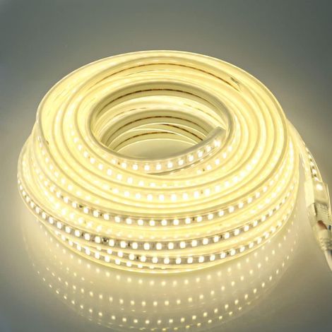 2M 3M 5M 6M Bande LED Blanc 3000K 4000K 6000K AC 220V Interieur Exterieur IP67 Etanche SMD 5730 120led / m Ruban LED pas besoin de Transformateur (Blanc, 3) (1/5)