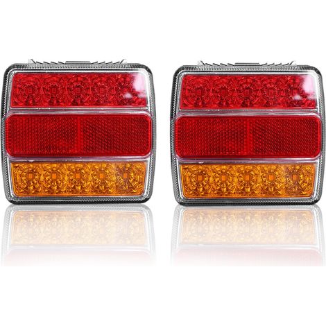 Lampe arrière LED super lumineuse 12V étanche, 16LED pour remorque avec support magnétique (1/5)