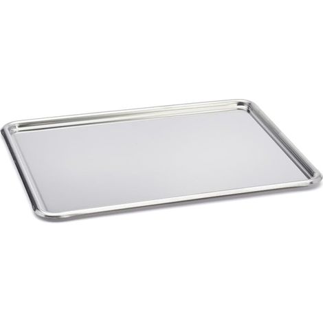 Plateau Pâtissier - 1 Unité - Acier Inoxydable - Bords Ronds Finition Miroir - Vitrine Et Buffet - 31x24cm (1/2)