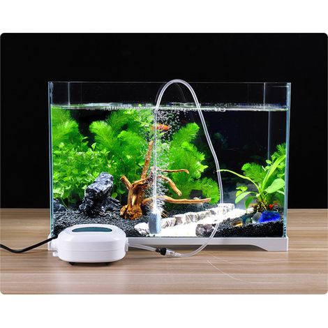 Aerateur Silencieux Pompe a Air Portable avec Volume Reglable pour Aquarium Reservoir Poisson 250V