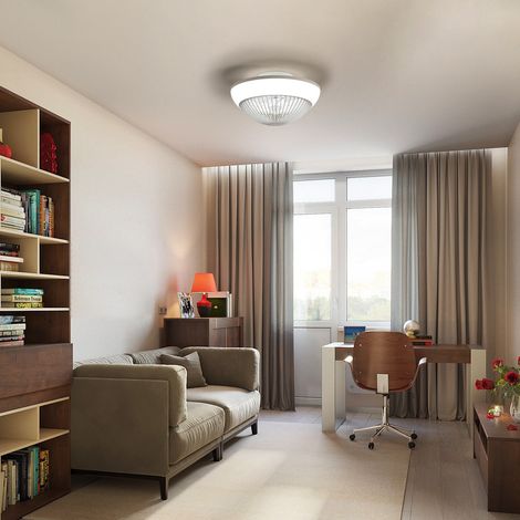 Ventilatore da soffitto 38 cm con LED RGB, telecomando, bianco HAVRYA (1/5)