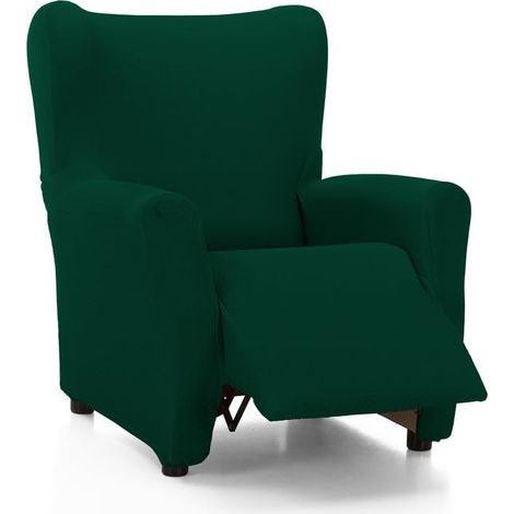 Housse de Fauteuil de Relaxation matelassée Ultra ajustée - Housse de Fauteuil de Relaxation Extensible en Couleur Vert Bouteille - fabriquée en Espagne (1/4)