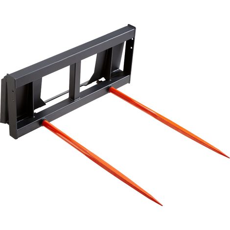 Pique-botte de Foin Capacité de Charge 1360 kg Fourche à Balles 2 Dents 125 cm Fourches à Pointes à Fixation Rapide Grande Durabilité pour Tracteurs, Chargeuses Compactes, Agriculteurs, Champs (1/5)
