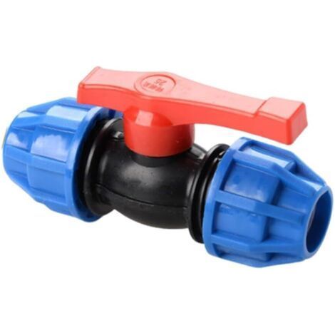 Isolation Valve - PE Shut-Off Valve Ball Valve Water Pipe Compression Fitting - Tap Water Shut-Off Valve (25mm) (1/5)