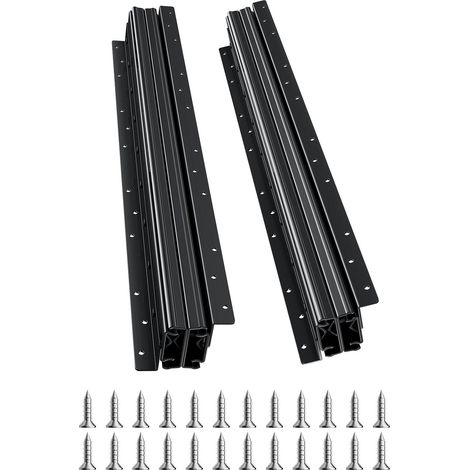 Glissières de Tiroir sous Escalier, 600 mm, Coulisses de Tiroir à Roulement à Billes à Extension Complète, Capacité de Charge 117 kg, Rails d'Armoire Inférieur Robustes, pour Bricolage, Noir (1/5)