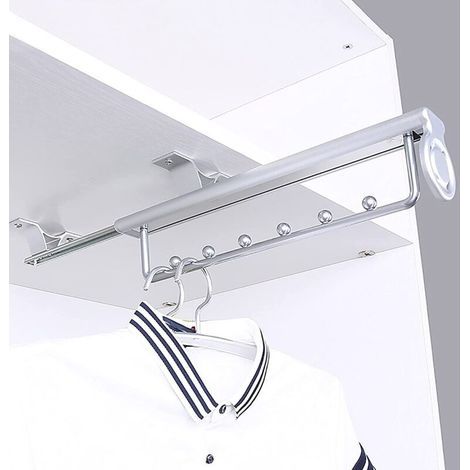 Appendiabiti estraibile resistente da 35 cm, porta pantaloni, appendiabiti scorrevole, asta telescopica per armadio, asta appendiabiti per guardaroba (1/5)
