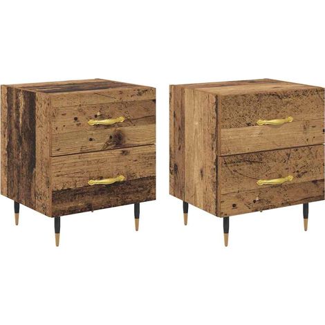 Maison Exclusive - Armadio da Notte 2 pcs Legno vecchio 40 x 35 x 47,5 cm