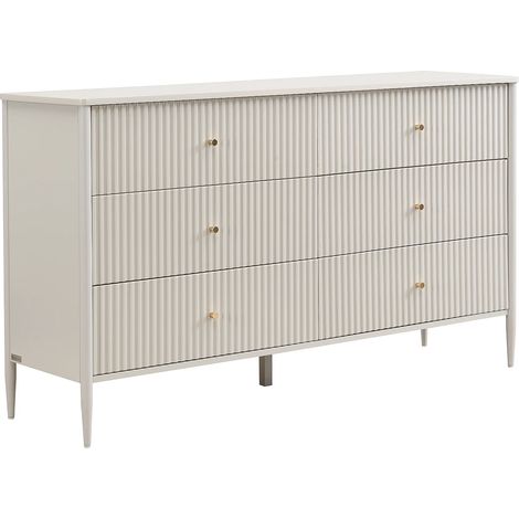 Commode 6 tiroirs - MDF - Beige et doré - CALITARO (1/5)