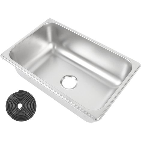 Ortviai Évier de Bar en Acier Inoxydable 304 – 316 x 206 x 100 mm avec Orifice d’Évacuation de 40 mm pour Camping-Car, Bateau et Cuisine (1/5)