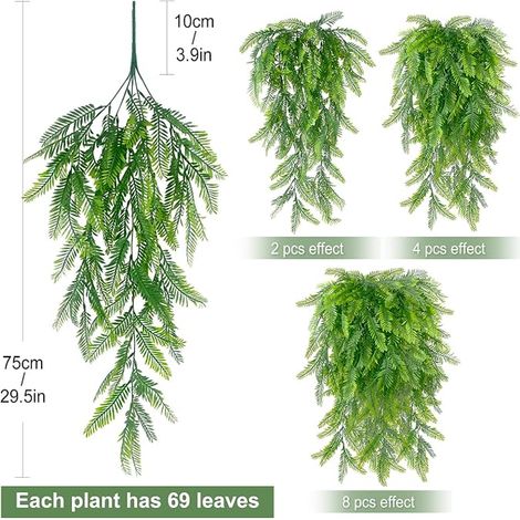 Plante Artificielle Tombante Fougère Artificielle Plantes Artificielles Suspendues Fausse Plante Verte Tombante Suspendue Fougère Plante Artificielle Intérieur Extérieur Jardin (1/4)