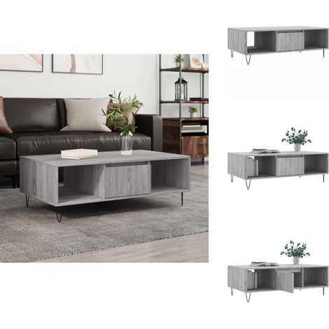 Couchtisch Grau Sonoma 104x60x35 cm Holzwerkstoff - Couchtisch - Wohnzimmerschreibtisch - Beistelltisch - Grau Sonom - Holzwerkstoff (1/5)
