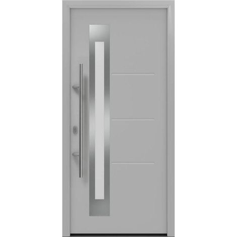 Hörmann Ecostar Haustür "ISOPRO IP 780S", weißaluminium matt (RAL 9006), 110 x 210 cm (B x H), DIN Links