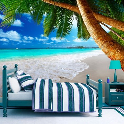 Papier peint île tropicale - 150 x 105 cm