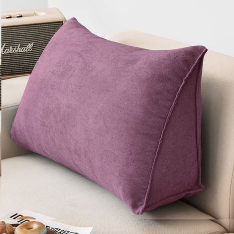 Coussin de Lecture Compensé, 603520cm Coussin Canapé Triangulaire Support Lombaire Gros Oreiller Cale Dos Tête de lit, Voilet (1/5)