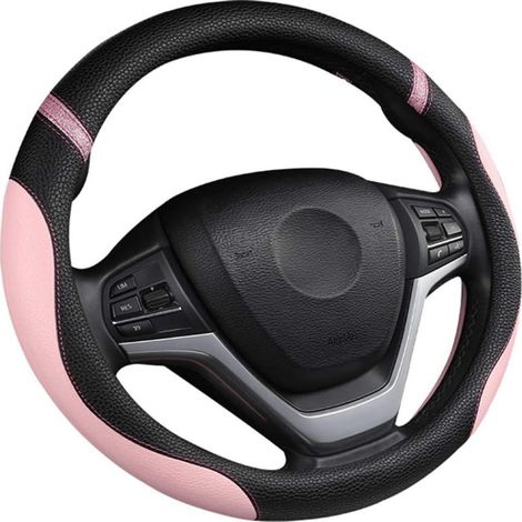 Housse de volant universelle en cuir pour femme, compatible avec les volants de voiture de 15 pouces. (1/5)