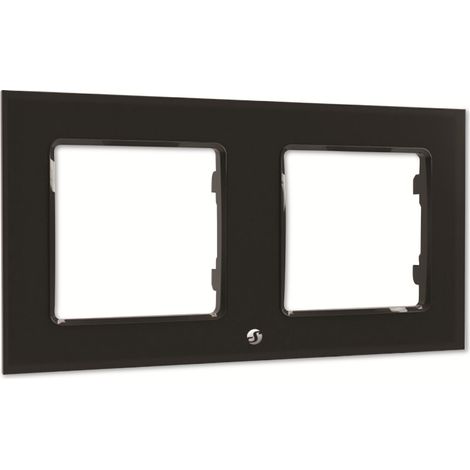 SHELLY Wandtaster-Rahmen Wall Frame 2, schwarz, 2-fach