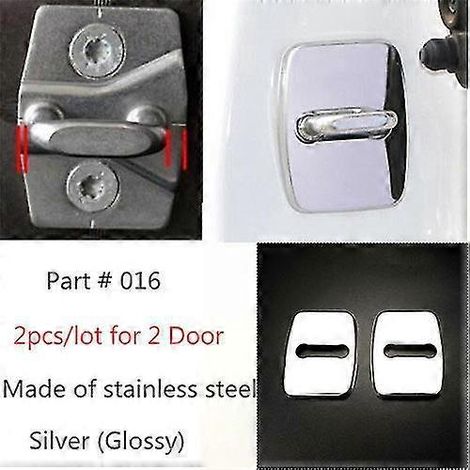Lot de 4 protections de serrures de portières pour BMW séries X1, X3, X5, X6, X7, M3, M4, M5, M6, 325, 328, F30, F35, F10, F18, GT 1, 2, 3, 4, 5, 6 et 7 - Type B, 2 pièces, acier 016 (1/5)