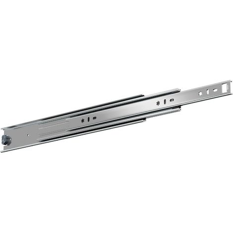 Coulisse pour tiroir à billes – Charge 90 kg – Sortie totale – Montage latéral – Acier zingué – Longueur 600 mm – Hauteur 51,9 mm – Fulterer - fr5052