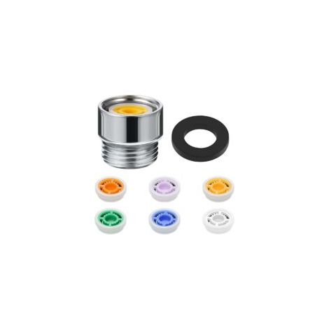 Adaptateur de débit de douche, pistolet de pulvérisation, dents intérieures et extérieures, valve d'adaptation à connecteur direct, pièce d'économie d'eau de débit de douche - Crezuo (1/4)
