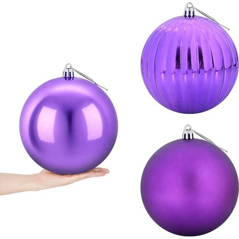 Weihnachtskugel-Set XXL 3 stk. Lila Ø 25 cm Kunststoff vidaXL (1/5)