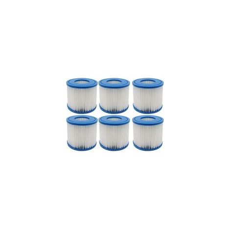 Lot de 6 filtres pour spa de piscine - Accessoires de piscine - Papier filtre Intex de type H