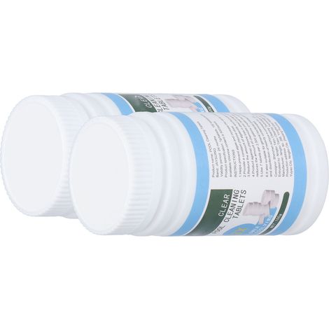 Lot de 2 flacons de pastilles de chlore effervescentes pour piscine, 100g chacune, nettoyage multifonction de l'eau, désinfection, purification. (1/5)