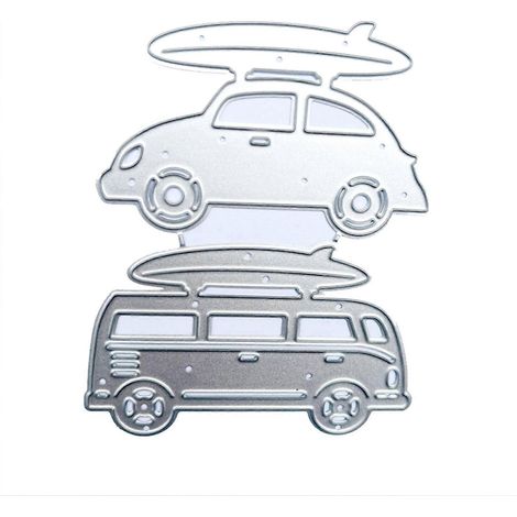 Auto mit Sommer-Motiv, Stanzformen aus Metall, Prägeschablone, DIY-Scrapbooking, Grußkartenherstellung, Albumvorlage, Stanzformen, Stanzform, Dekoration, Bastelarbeiten