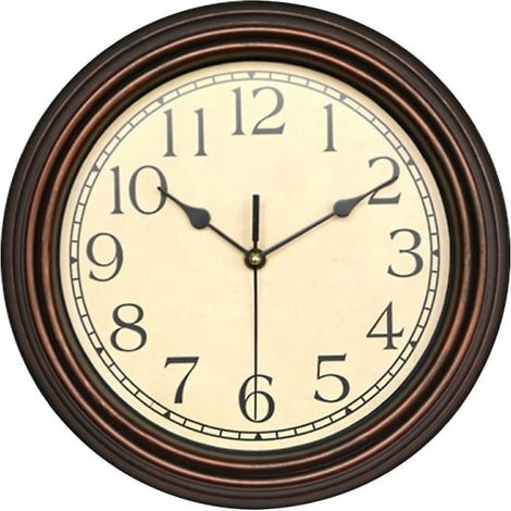 Vintage-Wanduhr aus gebeiztem Holz, europäischer Stil, klassische Inneneinrichtung, Retro-Zifferblatt (1/5)