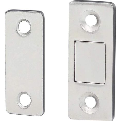 10PCS Loquets de Ferme-Porte Magnétiques sans Poinçon Butée de Porte Ultra-Mince Aspiration Magnétique Invisible pour Tiroirs de Placards de Porte (1/4)