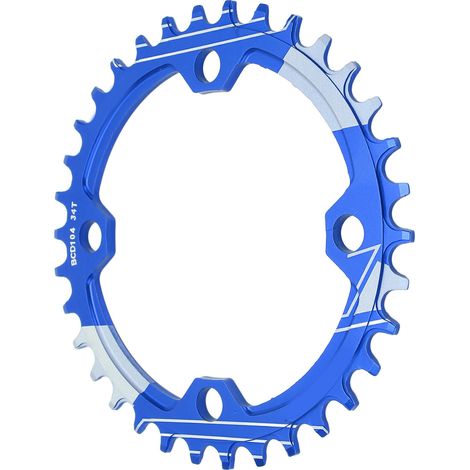Plateau Bleu 34 Dents pour VTT, Disque en Alliage d'Aluminium Résistant à la Corrosion avec Denture Positive/Négative (1/5)