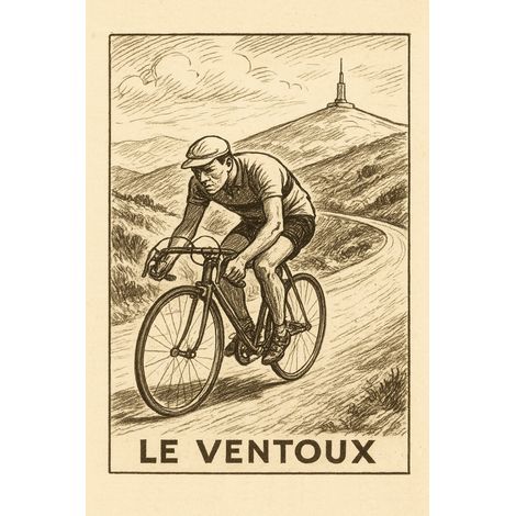 Plaque métal cyclisme montée du Ventoux (1/2)