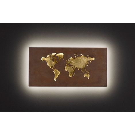 [GEBRAUCHT] B-Ware Linda LED Wall Lamp in Map Design Gold (1/2)