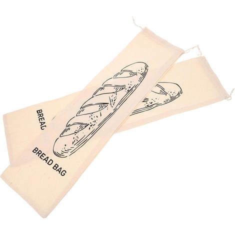 Lot de 2 Paquet à Pain Réutilisables en Lin Cordon, Paquet de Rangement Pratiques Cuisine et Conservation Pain Frais Maison (1/5)