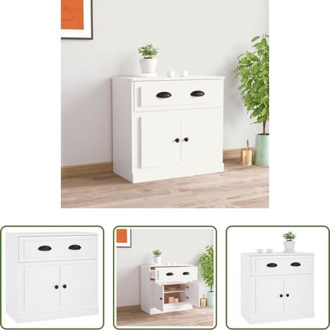 vidaXL Bois d'ingénierie -  Buffet blanc 70x35,5x67,5 cm bois d'ingénierie (1/5)