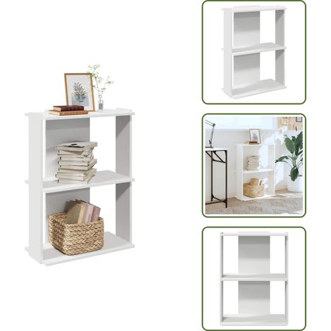 vidaXL Bücherregal 3 Böden Weiß 60x30x80 cm Holzwerkstoff (1/5)