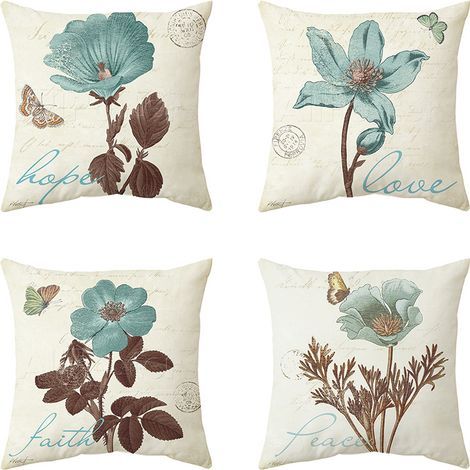 Dekorative Outdoor-Kissenbezüge 45x45 cm, wasserdicht, Schmetterlings-, Garten- und Blumenmuster, für Bänke, Sofas und als Innendekoration (1/5)