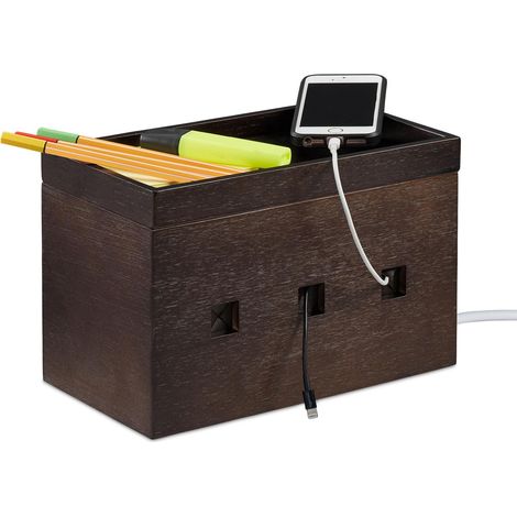 Kabelbox bambus dunkelbraun (1/5)