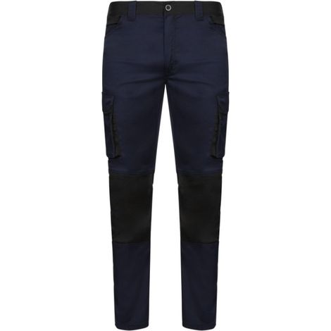 Pantalón de trabajo bicolor tejido stretch VELILLA 103031S 52 Azul navy / Negro (1/5)