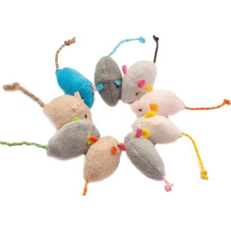 Souris En Peluche - Remplissage À Base De Herbe À Chat - Jouet Pour Chat Et Chaton - Idéal Pour Stimuler L'Instinct De Chasse - 1 Pièce (1/5)