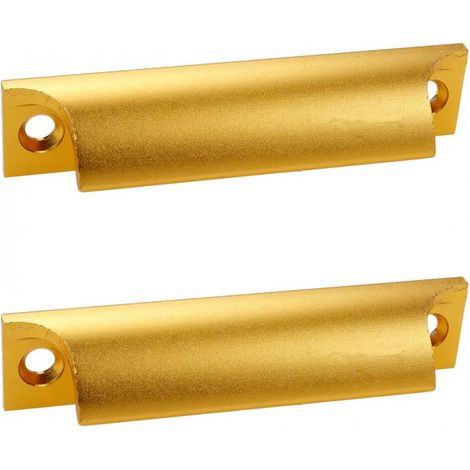 2 Stück Schiebetürgriffe, Aluminium-Möbelgriffe, goldene Küchenschrankgriffe für Balkontüren, Schiebetüren, Schubladen (1/4)
