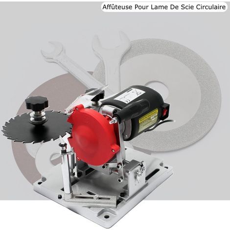 Le Poisson Qui Jardine – Affûteuse de lame circulaire 110 W – Vitesse 5300 tr/min – Pour lames de 9 à 40 cm – Livrée avec 2 meules d'affûtage (1/5)