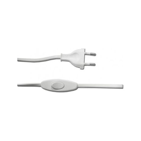 Conexión con Interruptor 3A 1,5m 2x0,75mm Manguera Plana Blanca EDM