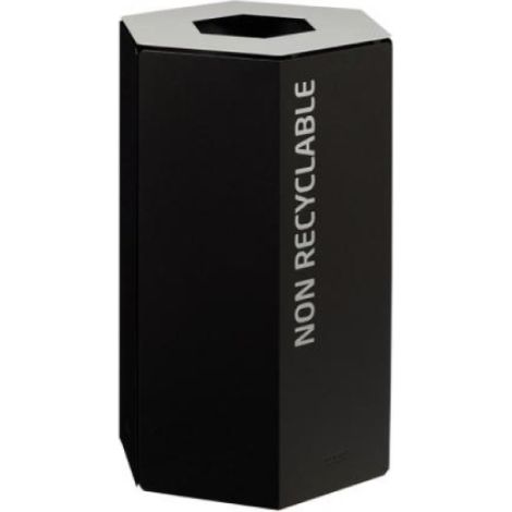 Corbeille de tri sélectif Hexatri, sans serrure - autres déchets - 50l - gris manganèse / gris clair - RAL 9022 (1/4)