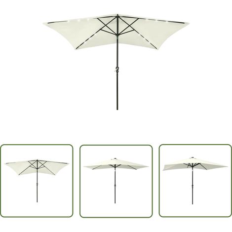 Parasol avec LED - Parasol d'extérieur Style Moderne - Protection Solaire - et mât en acier Sable 2x3 m Chic-551155 (1/5)