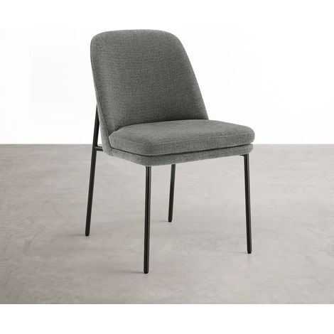 Pack de 2 Sillas de Comedor, Patas de Metal, Con Respaldo, Estilo Moderno, gris oscuro (1/5)