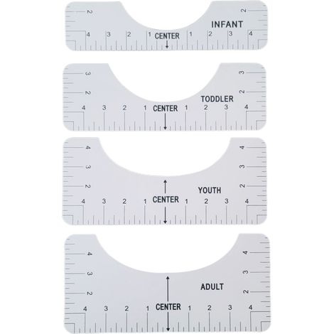 Guide de mesure pour t-shirts, outil de centrage et d'alignement pour coupe de tissu, couture et loisirs créatifs.
