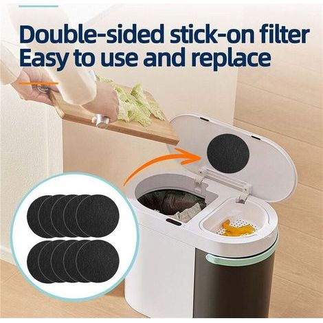 20 Filtres à Charbon pour Seau à Compost 6,7 Pouces Filtre à Charbon Actif pour Bac à Compost de Cuisine Remplacer pour Bac de Comptoir (1/4)